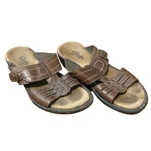 Clarks Bendables Brown Slip On Sandals